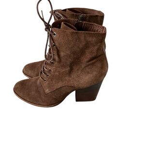 Kork ease boots 10 Elfa brown leather Victorian heeled  block heel cowgirl boots